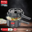 Picture of Prestige Popular Svachh Hard Anodised Pressure Cooker(3.0 L, Black, Deep Lid-Controls Spillage)