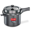 Picture of Prestige Popular Svachh Hard Anodised Outer Lid Pressure Cooker (5.0 L, Black, Deep Lid-Controls Spillage), 5 Liter