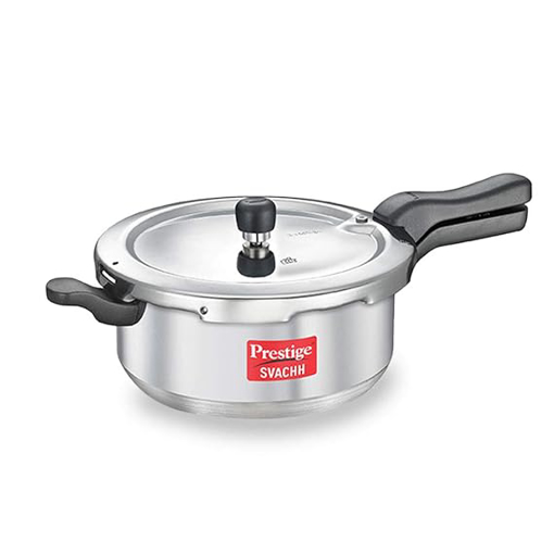 Picture of Prestige Svachh Aluminium Senior Deep Pan Outer Lid Pressure Cooker, 5L, Silver