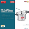 Picture of Prestige Svachh Aluminium Outer Lid Pressure Cooker, 7.5 L - Deep Lid for Spillage control, Silver