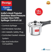 Picture of Prestige Svachh Popular Spillage Control Stainless Steel Outer Lid Pressure Cooker, 1.5 L (Silver)