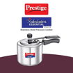 Picture of Prestige Nakshatra Essential Svachh Stainless Steel Pressure Cookers(3L, Silver, Tri-Ply Bottom, Inner Lid 20537)