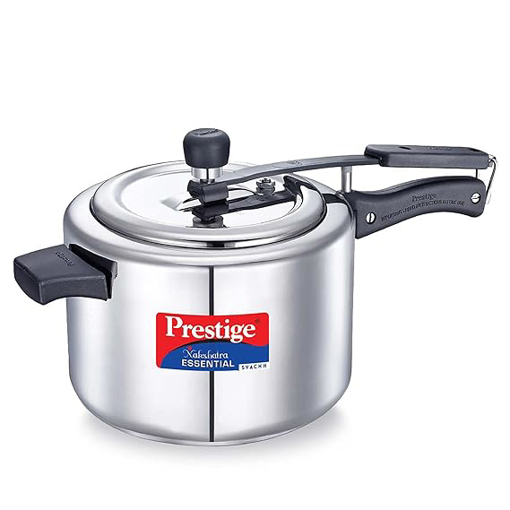 Picture of Prestige Nakshatra Essential Svachh Stainless Steel Pressure Cookers(5L, Silver, Tri-Ply Bottom, Inner Lid,  20538 )