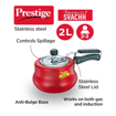 Picture of Prestige 2L Nakshatra DUO Plus Svachh Inner Lid Aluminium Handi|Ideal for 2-3 persons|Deep lid for Spillage Control|Gas or induction compatible|Red