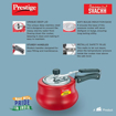 Picture of Prestige Svachh, 10752, 3 litre, Nakshatra Duo Red Handi, with Deep Lid for Spillage Control, Aluminium, Inner Lid