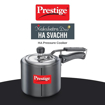 Picture of Prestige 3L Nakshatra Duo Plus Svachh Hard Anodised Inner Lid Pressure Cooker (Aluminium)|Deep stainless steel lid controls spillage|Metallic safety plug