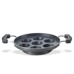 Picture of Prestige Omega Select Plus Non Stick Paniyarakkal | Glass Lid | Black | 20 cm | 7 Pits |Residue Free Coating |Metal Spoon Friendly | Ergonomic Handle