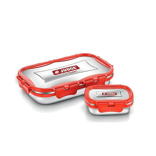 Picture of Judge by Prestige Classic Tiffin Pack of 2 containers Lunch Box (675ml + 150ml)