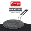 Prestige Durastone Hard Anodised Non-Stick Concave tawa(24.5 cm)|6 Layers Extra Durable Stone Coating|Stainless Steel Cool Touch Handles|Induction & Gas Compatible की तस्वीर