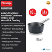 Prestige Durastone 16cm(1.6L) Sauce Pan with 6 Layers Extra Durable Non-Stick Coating|Stainless Steel Stay Cool Handles|Induction & Gas Compatible की तस्वीर