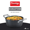 Picture of Prestige Durastone Hard Anodised 6 Layer Non-Stick Casserole with Glass Lid, (20 cm, 2.4 Litre, Black)