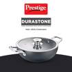 Prestige Durastone Hard Anodised Non-Stick Cookware Deep Kadai 24Cm (3 Litre) with Glass Lid,Black की तस्वीर