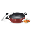 Prestige OMG DLX Induction Base Non-Stick Aluminium Deep Kadhai, 30cm, Red की तस्वीर