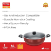 Prestige OMG DLX Induction Base Non-Stick Aluminium Deep Kadhai, 30cm, Red की तस्वीर