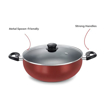 Prestige OMG DLX Induction Base Non-Stick Aluminium Deep Kadhai, 30cm, Red की तस्वीर