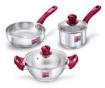 Prestige Platina Popular Stainless Steel 3PCS BYK Set Cookware की तस्वीर