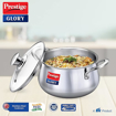 Prestige Glory Stainless Steel Handi(18cm,3L) with Glass Lid|Unique tri-ply Bottom|Oven (OTG Safe) की तस्वीर