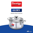 Prestige Glory Stainless Steel Handi(18cm,3L) with Glass Lid|Unique tri-ply Bottom|Oven (OTG Safe) की तस्वीर
