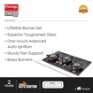 Prestige Svachh Hob PSVH 03 AI With Toughened Glass Hob Top Multi Spark Ignition System & 3 Brass Burners, Black की तस्वीर