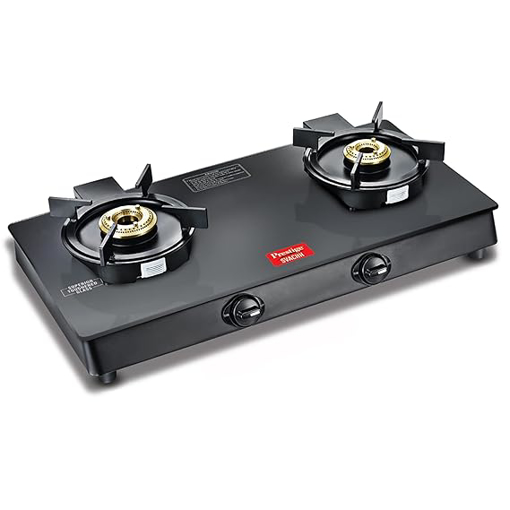 Picture of Prestige Svachh Neo GTSN 02 Toughened Glasstop Gas Stove with Liftable 2 Burners (Black)