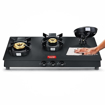 Prestige Svachh Neo Gtsn 03 Toughened Glasstop Gas Stove with Liftable 3 Burners (Black), Open की तस्वीर