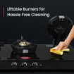 Picture of Prestige Svachh Neo Gtsn 03 Toughened Glasstop Gas Stove with Liftable 3 Burners (Black), Open