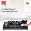 Prestige Svachh Neo Gtsn 04 Long Toughened Glasstop Gas Stove with Liftable 4 Burners (Black), Open की तस्वीर