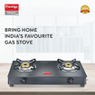 Picture of Prestige Magic plus Toughened Glass-Top 2 Brass Burner LPG Gas Stove(GTMP-02) | Black Spill Proof Design | Ergonomic Knob | Tri-Pin Burner