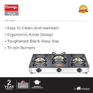 Picture of Prestige Magic 3 Burner Gas Stove Stainless Steel Body GTMC 03 SS, Black, Manual