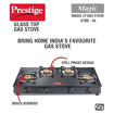 Picture of Prestige Magic 4 Burner Gas Stove- GTMC 04 L, Black Colour, Glass, Manual