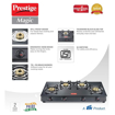 Picture of Prestige Magic 4 Burner Gas Stove- GTMC 04 L, Black Colour, Glass, Manual