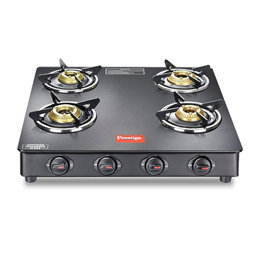 Picture of Prestige Magic GTMC 04 SQ Gas stove, Black, 4 Burners