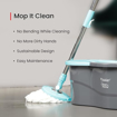 Picture of Prestige Plastic Cleanhome Alpha Mop With 2 Microfiber Mop Heads, Grey And Blue