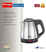 Picture of Prestige 1.2 Litres Electric Kettle (PKCS 1.2)| Silver | Auto Cut-Off | Power Indicator | Concealed Element | Single-Touch Lid Locking | 360 Degree Swivel Base