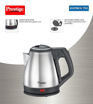 Picture of Prestige 1.2 Litres Electric Kettle (PKCS 1.2)| Silver | Auto Cut-Off | Power Indicator | Concealed Element | Single-Touch Lid Locking | 360 Degree Swivel Base