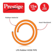 Picture of Prestige 1.5M LPG Rubber Hose Pipe with Reinforced Steel Wire, ISI Certified (Orange)