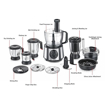 Picture of Prestige 1000 W Amica Super Mixer Grinder|5 Jars with Multiple Accessories(Slicer,Shredder,Finger Chip Disc,Chopper,Kneader)