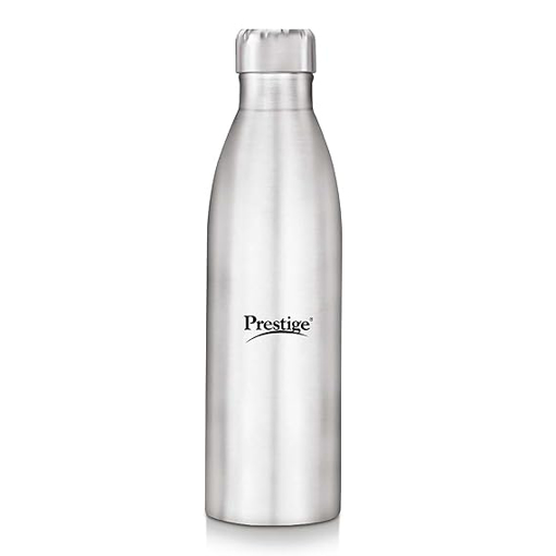 Picture of Prestige Pssb 03 Ss Single Walled Stainless Steel Water Bottle 1L, Silver- Pack Of 1, 1000 Milliliters