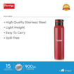 Picture of Prestige PSSB 05 SS Single Walled Stainless Steel Water Bottle 900ml, Red-Pack of 1