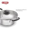 Judge by Prestige 24cm (3L) Classic Stainless Steel Kadai with Glass Lid | Gas and Induction Compatible |Even Heat Distribution |Sturdy Handles की तस्वीर