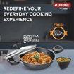 Picture of Judge by Prestige 24cm (2.3L) Everyday Non-Stick Kadhai with Glass lid | Low Oil Cooking | Easy to Clean | Cool Touch Handles