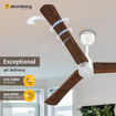 Picture of Atomberg Renesa+ Wooden 1200mm BLDC Motor 5 Star Rated Wooden Ceiling Fans with Remote Control | For Light-themed Earthy Spaces