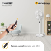 Picture of Atomberg Renesa 400mm Pedestal Swing Fan | Silent BLDC Fan with LED Display and 6 Speed | Remote Control with Timer & Sleep Control  (Snow White)
