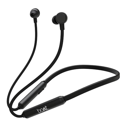 Picture of boAt Rockerz 103v2 Pro Bluetooth in Ear Neckband with Beast Mode(40ms Low Latency), ENx Tech, ASAP Charge(Fast Charge), Upto 20HRS Playback, Signature Sound, BT v5.3 & IPX4(Active Black)