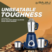 Picture of Bajaj Military Series Glamore 800W Mixer Grinder| 3 Stainless Steel Military Grade Jars*| DuraCut® Blades| Royal Blue