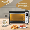 Picture of Bajaj 29L Hybrid Oven Toaster Griller |Digital Display|12 Pre-Set Menus|Oven For Kitchen|Illuminated Chamber,Motorised Rotisserie&Convection 2 Year Warranty|Black&Chrome,1600 Watts,29 Liter