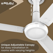 Bajaj Orbita 12S1 1200mm BEE 1-Star Ceiling Fan|3-years Product Warranty/Energy Efficient Ceiling Fans for Home|High Speed|High Air Delivery/Unique Adjustable Canopy/Glossy White की तस्वीर