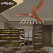 Bajaj Arioso 12DC5R 1200mm Silent ABS BLDC Ceiling Fan|5-StarRated Energy Efficient Ceiling Fans for Home|Remote Control|High Air Delivery, Silent Operation| Unique Adjustable Canopy/Walnut & Copper की तस्वीर
