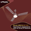 Bajaj Ventus EE 1200mm Chocolate Brown Ceiling Fan की तस्वीर