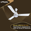 Bajaj Ventus EE 1200mm Vanilla White Ceiling Fan की तस्वीर